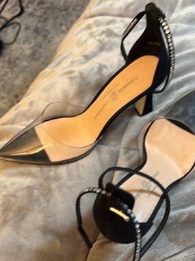 Clear and Black Heels